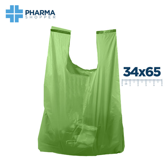 Pharmashopper 280 buste 34 x 65 cm biodegradabili verde | Compostabile Certificata | Ecosostenibile | Made in Italy