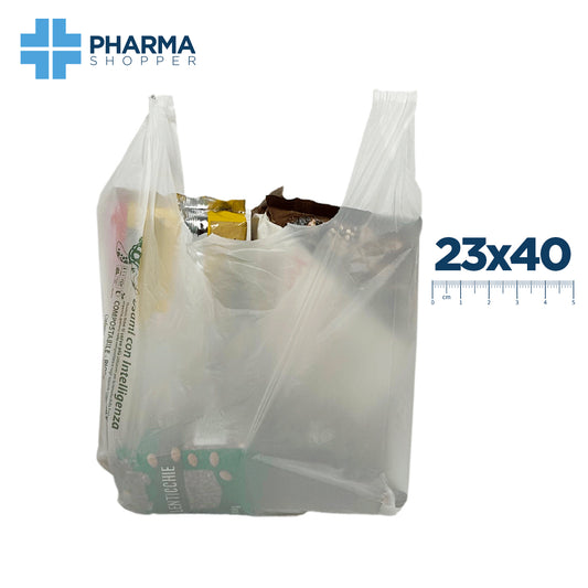 Pharmashopper 500 buste biodegradabili bianche | Dimensioni varie | Compostabile Certificata | Ecosostenibile | Made in Italy