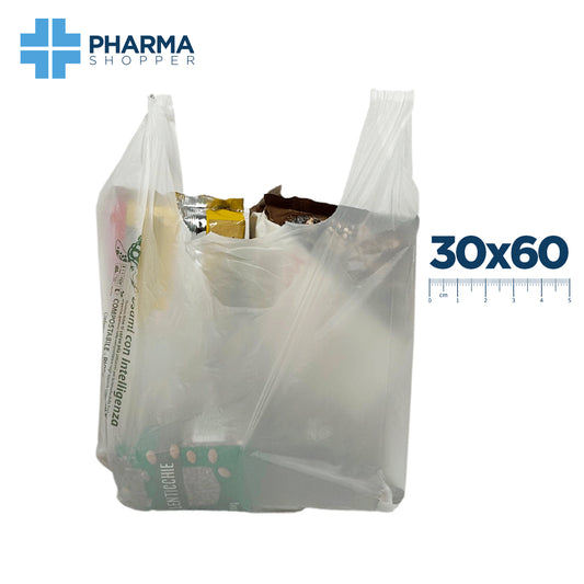 Pharmashopper 500 buste biodegradabili bianche | Dimensioni varie | Compostabile Certificata | Ecosostenibile | Made in Italy